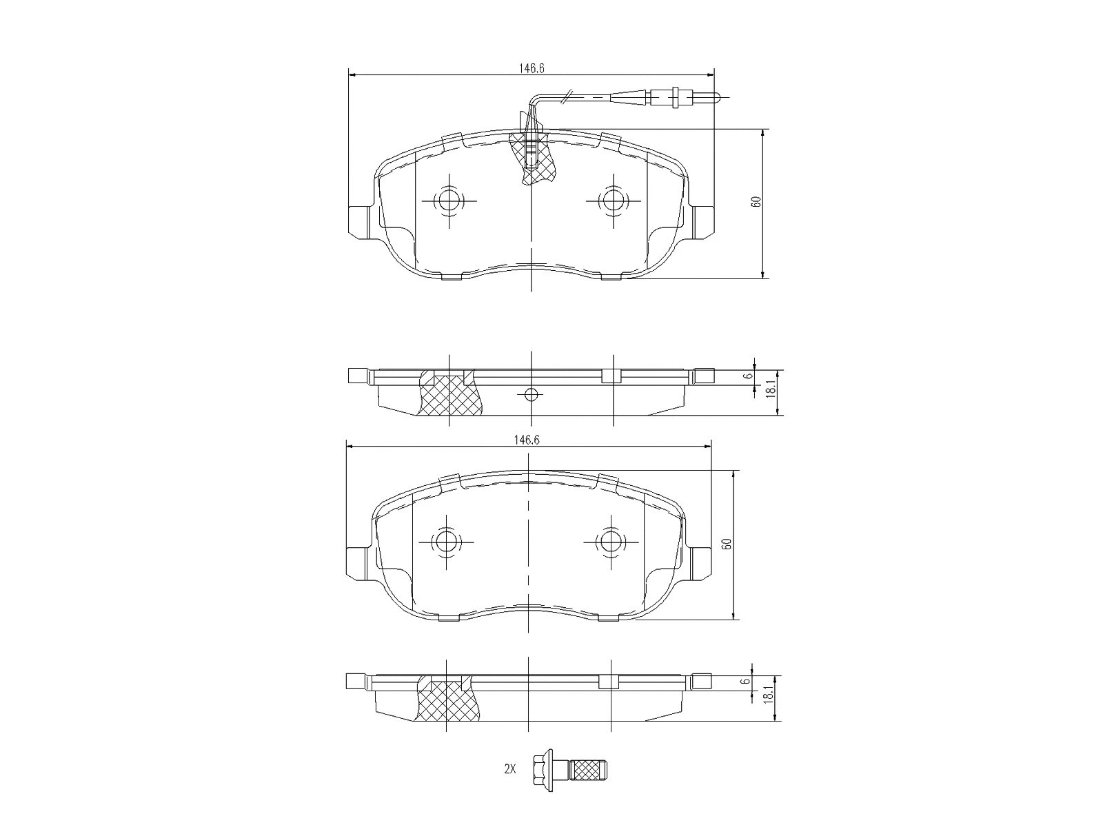 Kit de plaquettes de frein, frein à disque A.Z. Meisterteile AZMT-44-022-1147