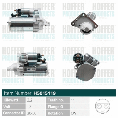 Démarreur HOFFER H5015119