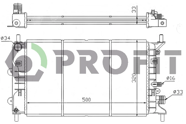 Radiateur, refroidissement du moteur PROFIT PR 2530A3