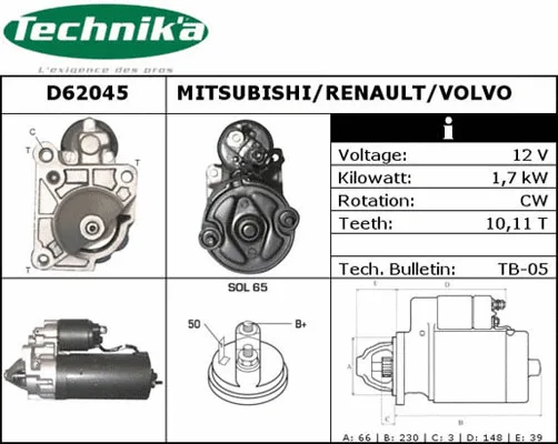 Démarreur Technika D62045