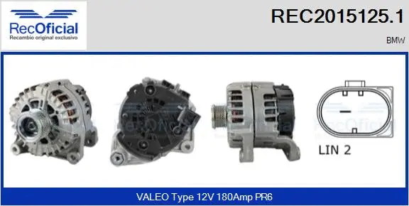 Alternateur RECOFICIAL REC2015125.1