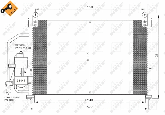 Condenseur, climatisation NRF 35393