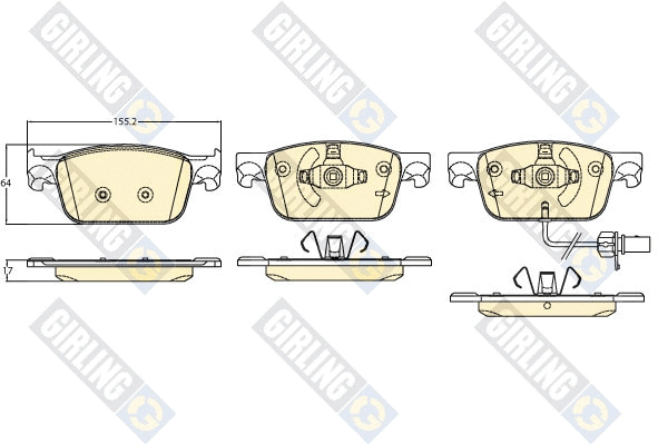 Kit de plaquettes de frein, frein à disque GIRLING 6121272