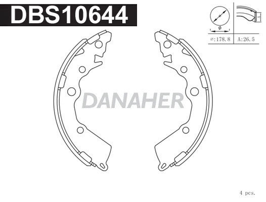 Jeu de mâchoires de frein DANAHER DBS10644