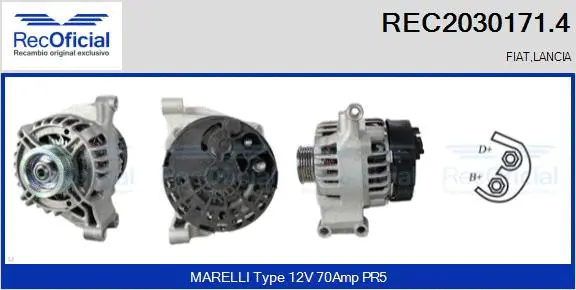 Alternateur RECOFICIAL REC2030171.4