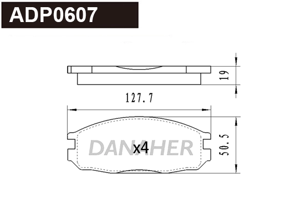 Kit de plaquettes de frein, frein à disque DANAHER ADP0607