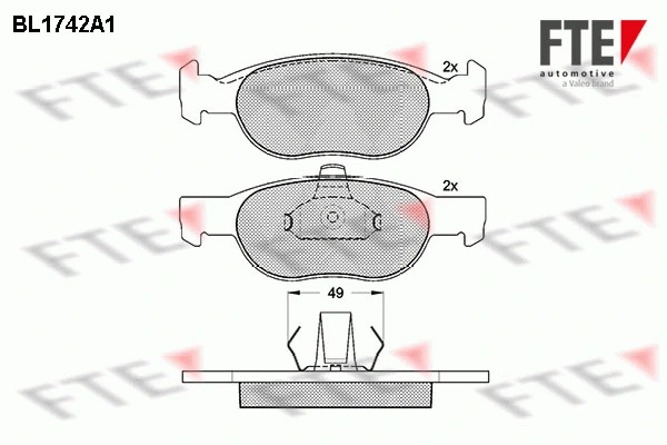 Kit de plaquettes de frein, frein à disque FTE 9010326