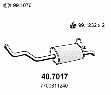 Silencieux arrière ASSO 40.7017