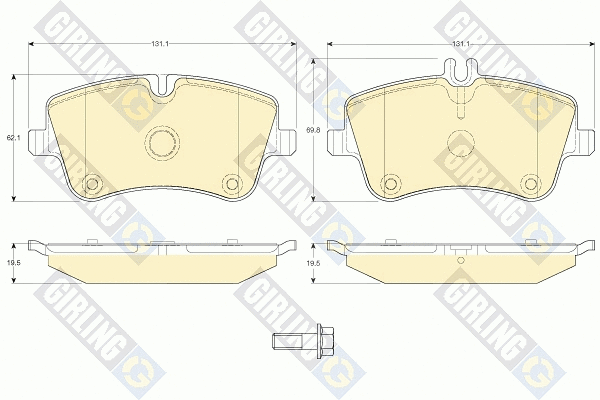 Kit de plaquettes de frein, frein à disque GIRLING 6114131