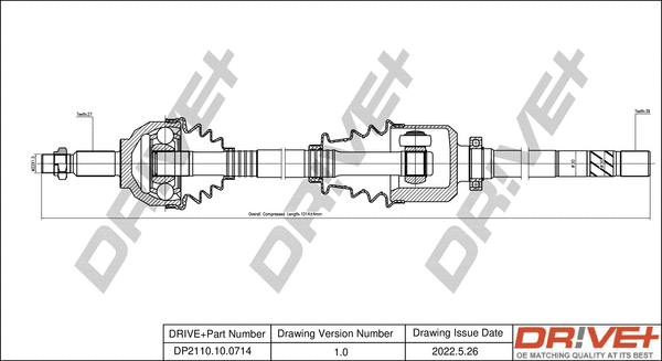 Arbre de transmission Dr!ve+ DP2110.10.0714