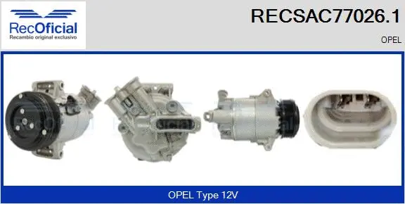 Compresseur, climatisation RECOFICIAL RECSAC77026.1