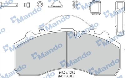 Kit de plaquettes de frein, frein à disque MANDO MBF016096