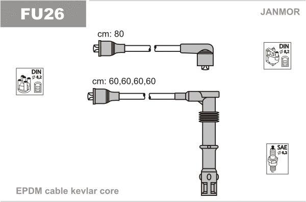 Kit de câbles d'allumage JANMOR FU26