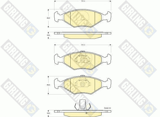 Kit de plaquettes de frein, frein à disque GIRLING 6115332