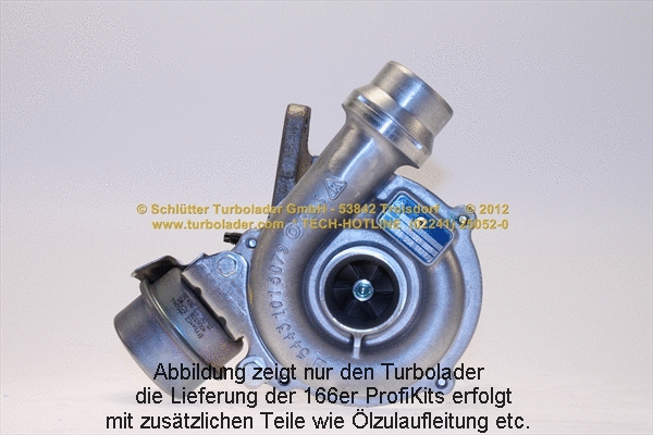 Turbocompresseur, suralimentation SCHLÜTTER TURBOLADER 166-00955