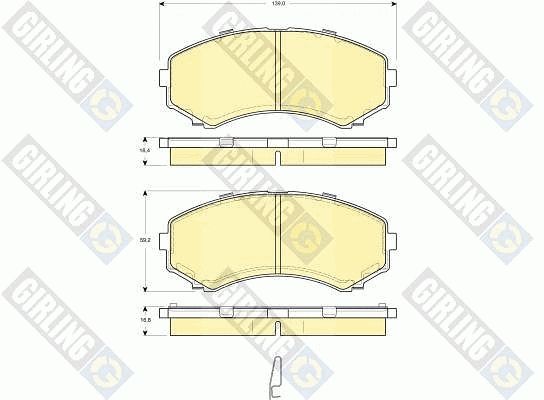 Kit de plaquettes de frein, frein à disque GIRLING 6132549