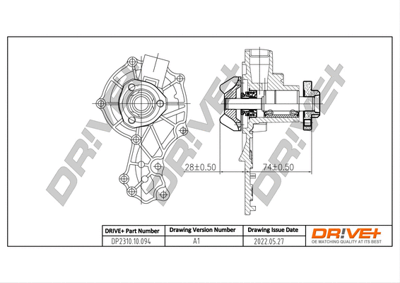 Pompe à eau, refroidissement du moteur Dr!ve+ DP2310.10.094