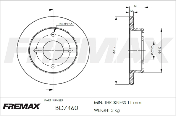 Disque de frein FREMAX BD-7460