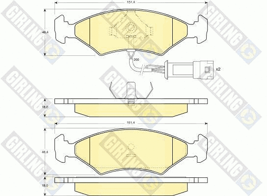 Kit de plaquettes de frein, frein à disque GIRLING 6102382