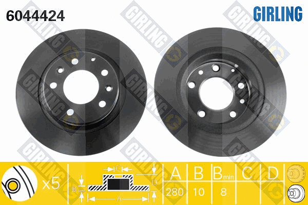 Disque de frein GIRLING 6044424