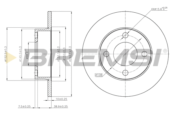 Disque de frein BREMSI CD6563S