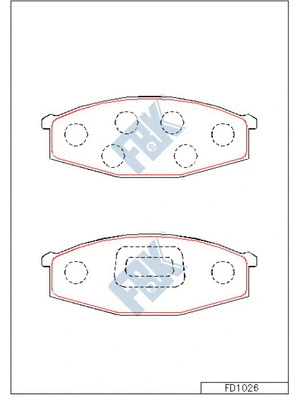 Kit de plaquettes de frein, frein à disque FBK FD1026