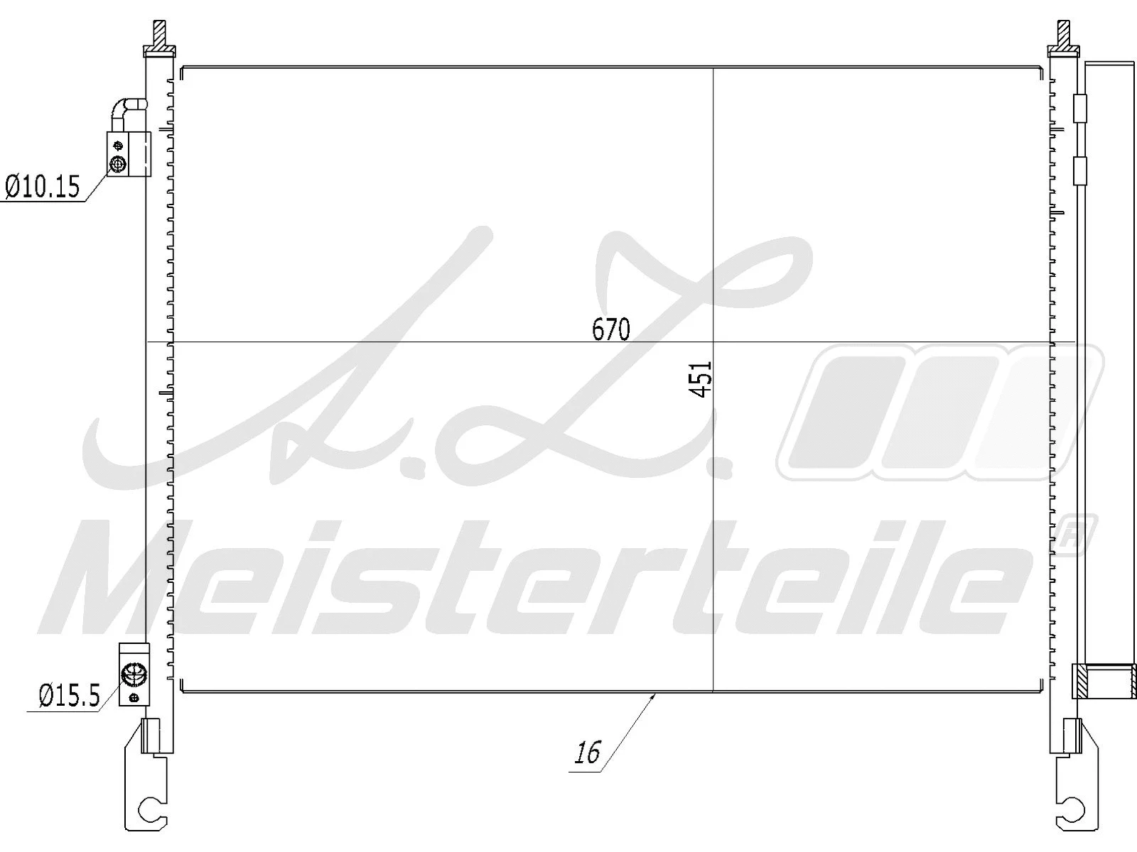 Condenseur, climatisation A.Z. Meisterteile AZMT-45-030-1406