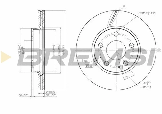 Disque de frein BREMSI CD7220V