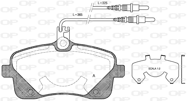 Kit de plaquettes de frein, frein à disque OPEN PARTS BPA1102.02