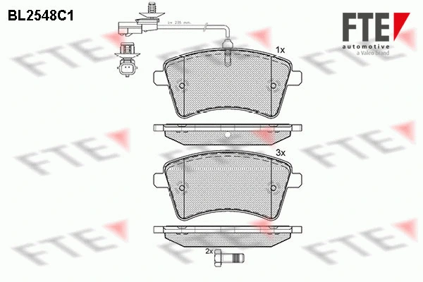 Kit de plaquettes de frein, frein à disque FTE 9010801