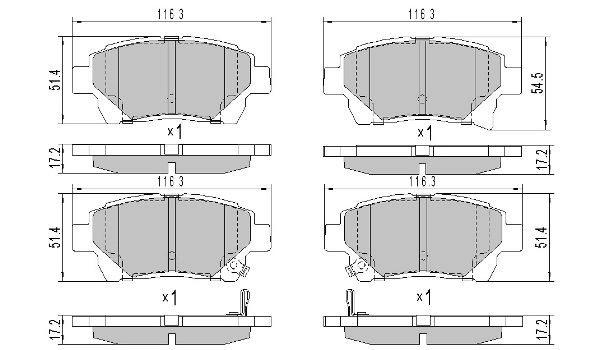 Kit de plaquettes de frein, frein à disque FREMAX FBP-1604