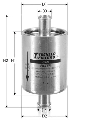 Filtre à carburant TECNECO FILTERS GAS13