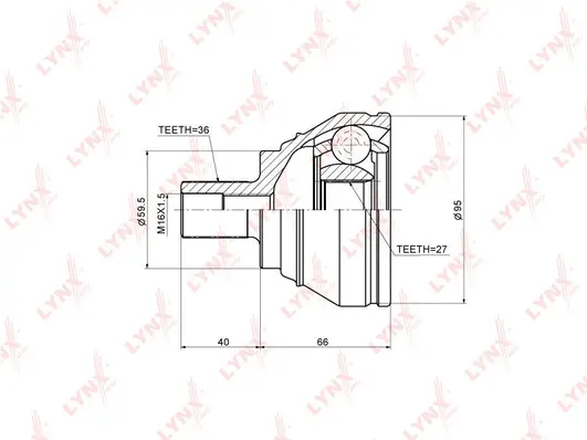 Jeu de joints, arbre de transmission LYNXAUTO CO-1205