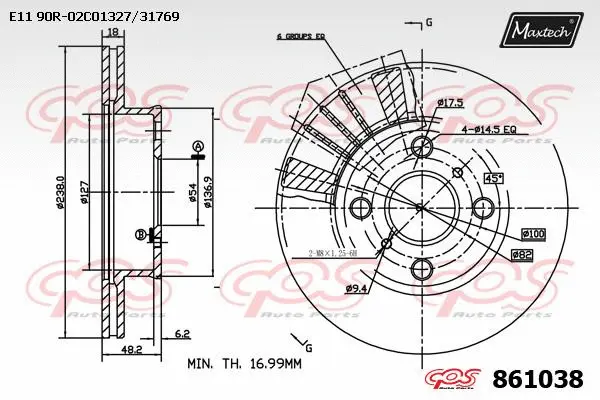 Disque de frein MAXTECH 861038