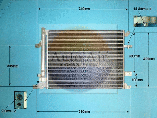 Condenseur, climatisation AUTO AIR GLOUCESTER 16-6552