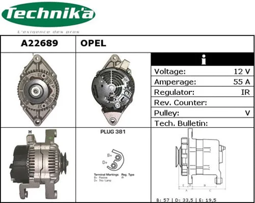 Alternateur Technika A22689