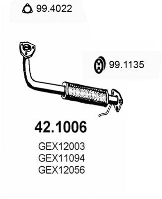 Tuyau d'échappement ASSO 42.1006
