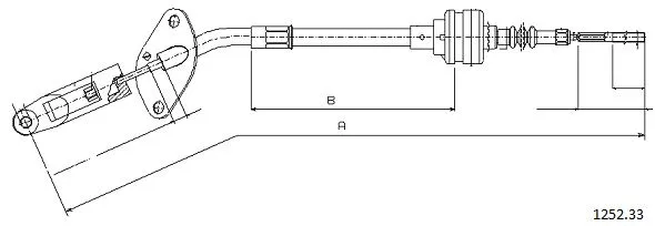 Tirette à câble, commande d'embrayage CABOR 1252.33