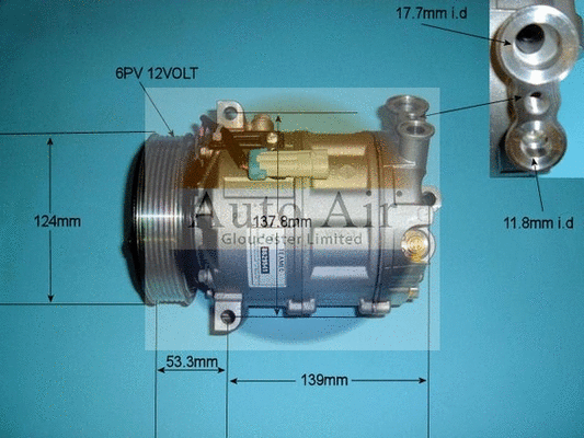 Compresseur, climatisation AUTO AIR GLOUCESTER 14-0338R