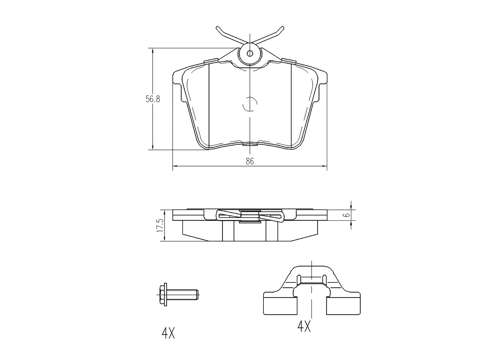Kit de plaquettes de frein, frein à disque A.Z. Meisterteile AZMT-44-022-1201