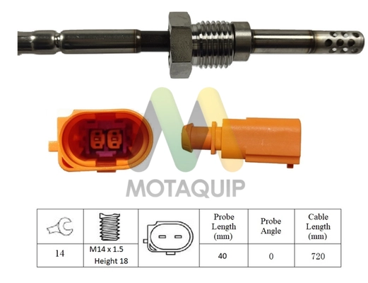 Capteur, température des gaz MOTAQUIP LVET417