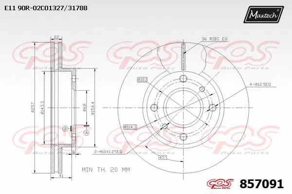 Disque de frein MAXTECH 857091