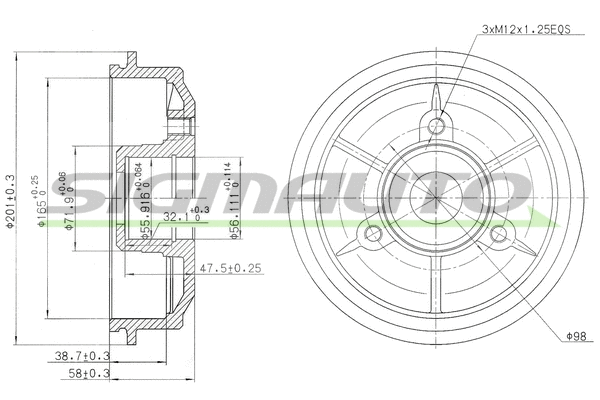 Tambour de frein SIGMAUTO DR5024