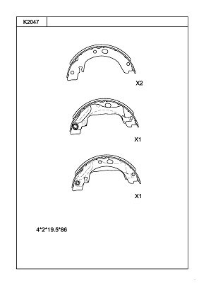 Jeu de mâchoires de frein ASIMCO K2047