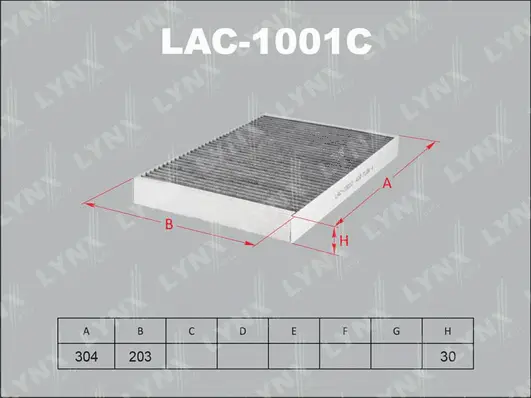 Filtre, air de l'habitacle LYNXAUTO LAC-1001C
