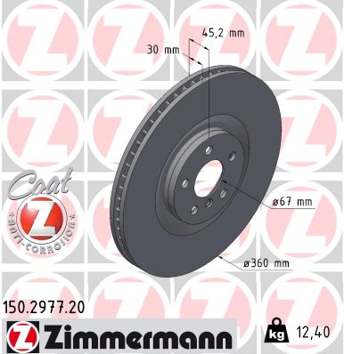 Disque de frein ZIMMERMANN 150.2977.20