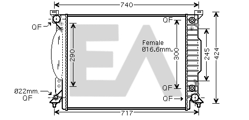 Radiateur, refroidissement du moteur EACLIMA 31R02041
