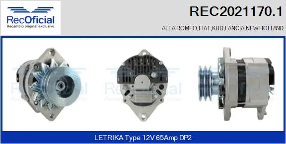 Alternateur RECOFICIAL REC2021170.1