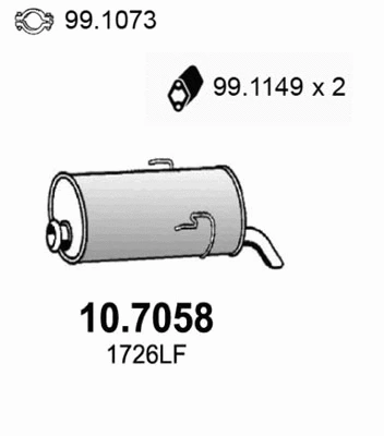 Silencieux arrière ASSO 10.7058