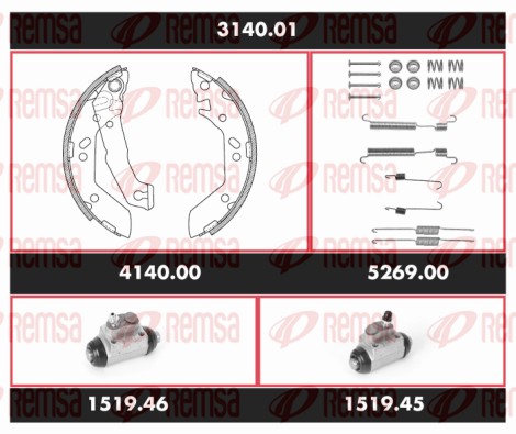 Kit de freins, freins à tambours REMSA 3140.01